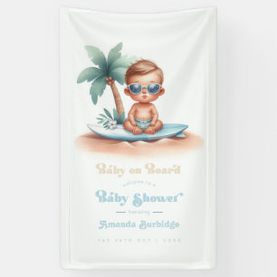 Baby an Bord Surf-Thema Strand-Baby-Party-Einladun Banner