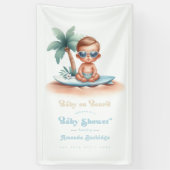 Baby an Bord Surf Theme Beach Baby Dusche Willkomm Banner (Vertikal)