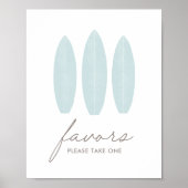 Baby an Bord Surfboard Baby Shower Favorit Schild (Vorne)