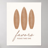 Baby an Bord Surfboard Baby Shower Favorit Schild (Vorne)