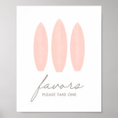 Baby an Bord Surfboard Baby Shower Favorit Schild (Vorne)