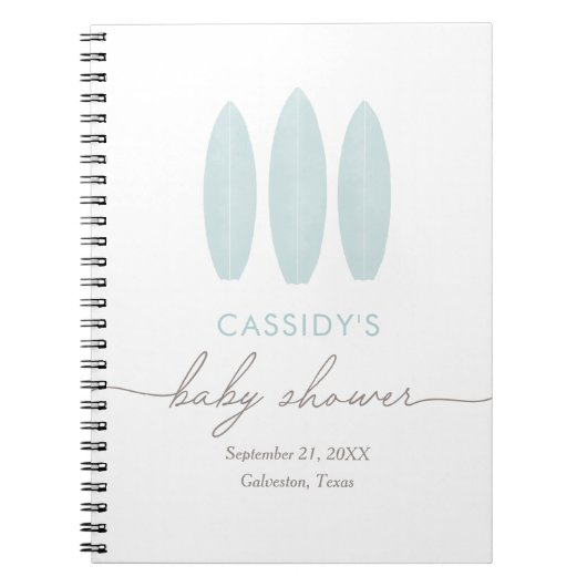 Baby an Bord Surfboard Baby Showroom Gästebuch Notizblock (Vorderseite)