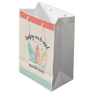 Baby an Bord Surfboard Babyparty Mittlere Geschenktüte