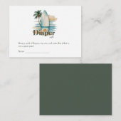 Baby an Bord Surfboard Beach Baby Dusche Begleitkarte (Vorne/Hinten)