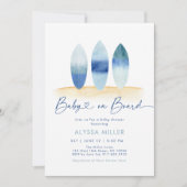 Baby an Bord Surfboard Beach Baby Dusche Einladung (Vorderseite)