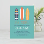 Baby an Bord Surfboard Beach Baby Dusche Einladung (Stehend Vorderseite)