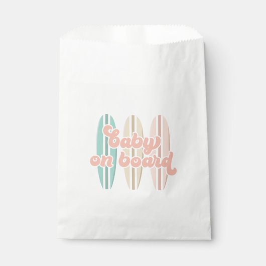 Baby an Bord Surfboard Beach Baby Dusche Geschenktütchen (Vorderseite)