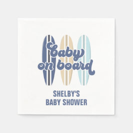 Baby an Bord Surfboard Beach Baby Dusche Napkins Serviette