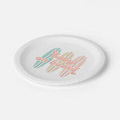 Baby an Bord Surfboard Beach Baby Dusche Pappteller (Schrägansicht)