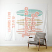 Baby an Bord Surfboard Beach Baby Dusche Wandteppich (Beispiel (Horizontal))