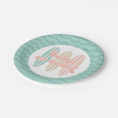 Baby an Bord Surfboard Beach Baby Duschpapier Pl Pappteller (Schrägansicht)