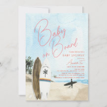 Baby an Bord Surfboard Beach Girl Baby Dusche