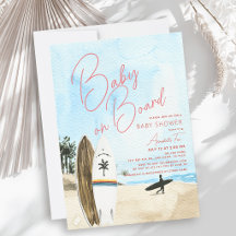 Baby an Bord Surfboard Beach Girl Baby Dusche
