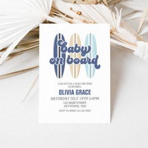 Baby an Bord Surfboard Strand Baby Shower Einladung