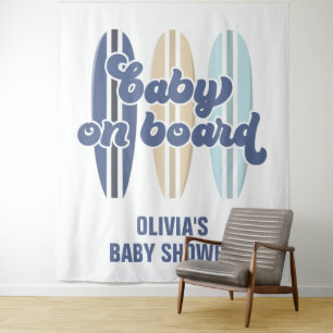 Baby an Bord Surfboard Strand Baby Shower Tapete Wandteppich