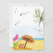 Baby an Bord Surfboard Summer Beach Baby Dusche Einladung (Rückseite)