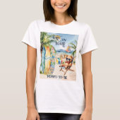 Baby an Bord Surfboard Teddy Bären Mommy zu sein T-Shirt (Vorderseite)