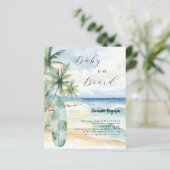 Baby an Bord Surfbrett Baby Dusche Einladung (Stehend Vorderseite)