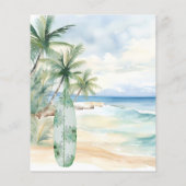 Baby an Bord Surfbrett Baby Dusche Einladung (Rückseite)