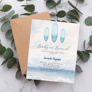 Baby an Bord Surfbrett Baby Dusche Einladung