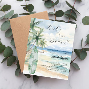 Baby an Bord Surfbrett Baby Dusche Einladung