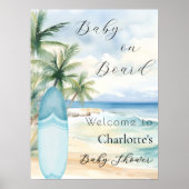 Baby an Bord Surfbrett Begrüßung Baby Dusche Poster (Vorne)