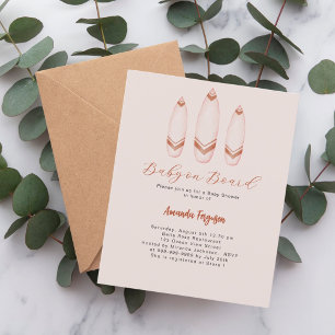 Baby an Bord Surfbrett beige braun Babydusche