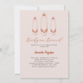 Baby an Bord Surfbrett beige braun Babydusche Einladung (Vorderseite)