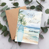 Baby an Bord Surfbrett Blue Boy Beach Baby Dusche Einladung