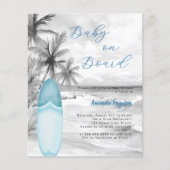 Baby an Bord Surfbrett Blue Boy Retro Baby Dusche (Vorderseite)