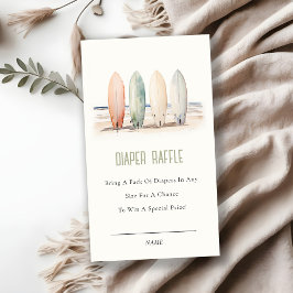 Baby an Bord Surfbrett Diaper Raffle Baby Dusche Begleitkarte