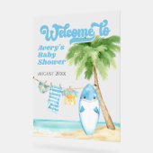 Baby an Bord Surfbrett Kinderdusche Begrüßung Acrylschild (Winkel)