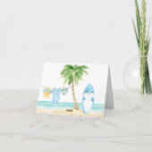 Baby an Bord Surfbrett Kinderdusche Dankeskarte (Rückseite)