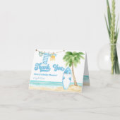 Baby an Bord Surfbrett Kinderdusche Dankeskarte (Vorderseite)