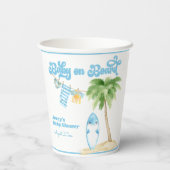 Baby an Bord Surfbrett Kinderdusche Pappbecher (Rückseite)