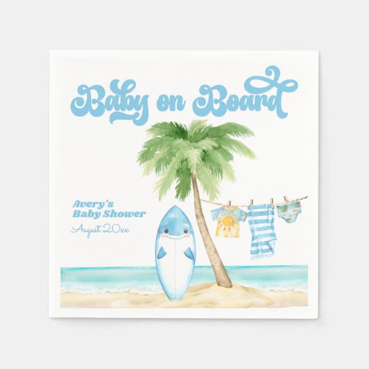 Baby an Bord Surfbrett Kinderdusche Serviette (Vorderseite)