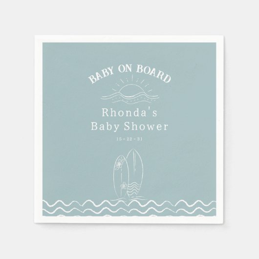 Baby an Bord Surfbrett Kinderdusche Serviette (Vorderseite)