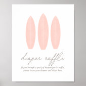 Baby an Bord Surfbrett Kinderdusche Windelwaschmas Poster (Vorne)