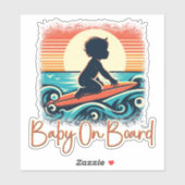 Baby an Bord Surfbrett, Kindersurfen, Surfen Aufkleber (Blatt)