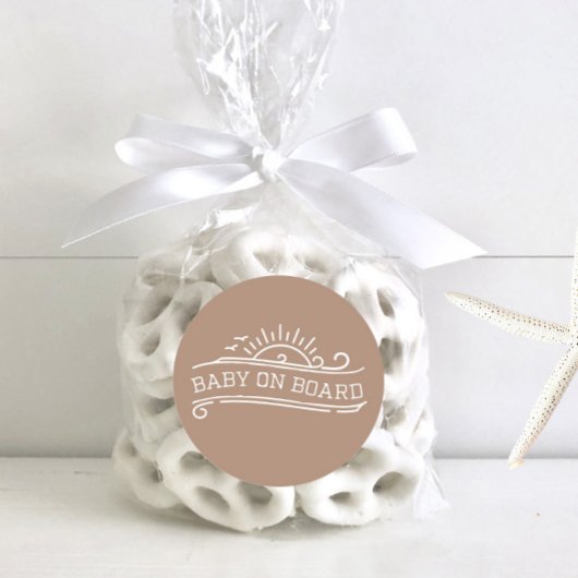 Baby an Bord Surfbrett Neutrale Babydusche Runder Aufkleber