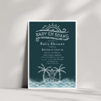 Baby an Bord Surfbrett Slate Blue Beach Baby Dusch