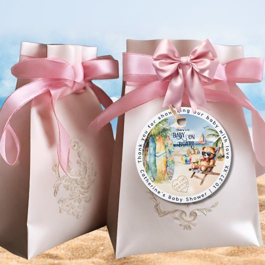 Baby an Bord Surfbrett Teddy Bear Baby Dusche Geschenkanhänger