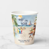 Baby an Bord Surfbrett Teddy Bear Baby Dusche Pappbecher (Vorderseite)