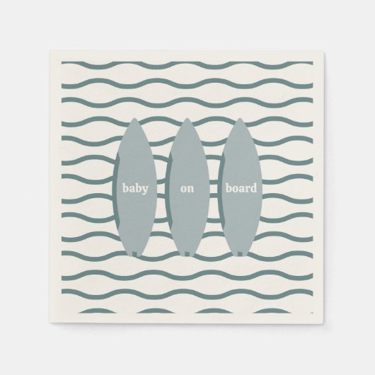 "Baby an Bord" Surfbrettfahrer Kinderdusche Thema  Serviette (Vorderseite)