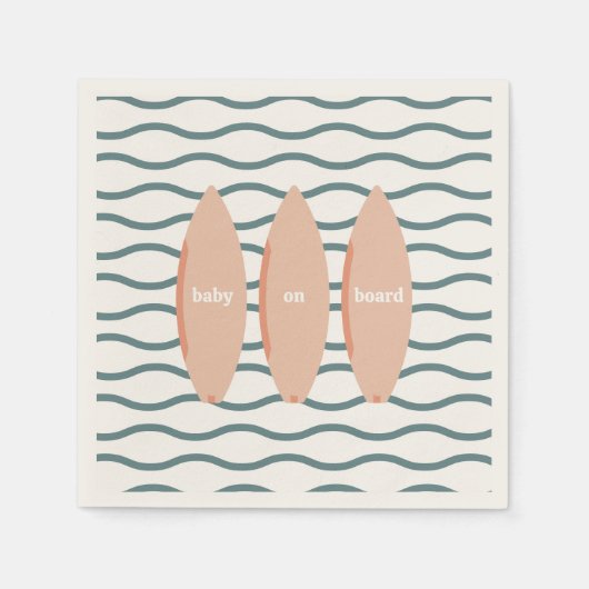 "Baby an Bord" Surfbrettfahrer Kinderdusche Thema  Serviette (Vorderseite)