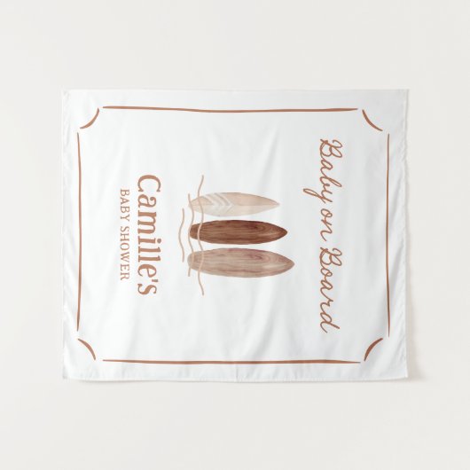 Baby an Bord Surfdusche Begrüßungsband Wandteppich (Vorderseite (Horizontal))