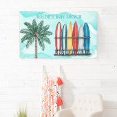 Baby an Bord Surfen Aquamarine Babydusche Banner (Insitu)