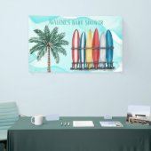 Baby an Bord Surfen Aquamarine Babydusche Banner (Messeveranstaltung)