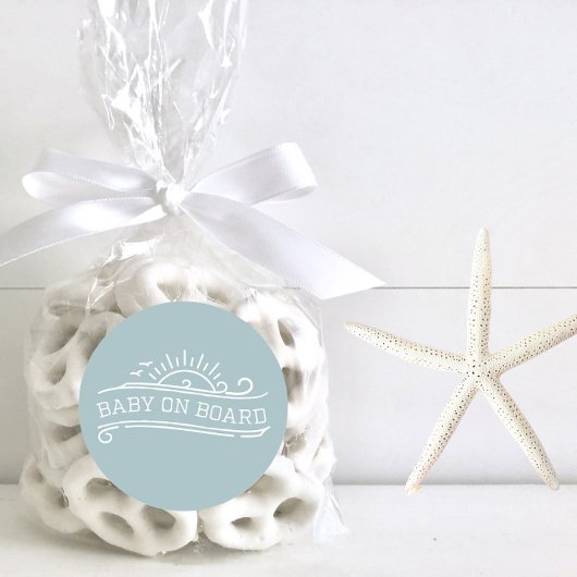 Baby an Bord Surfen Blue Baby Dusche Runder Aufkleber