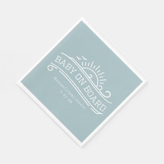 Baby an Bord Surfen Blue Baby Dusche Serviette (Ecke)